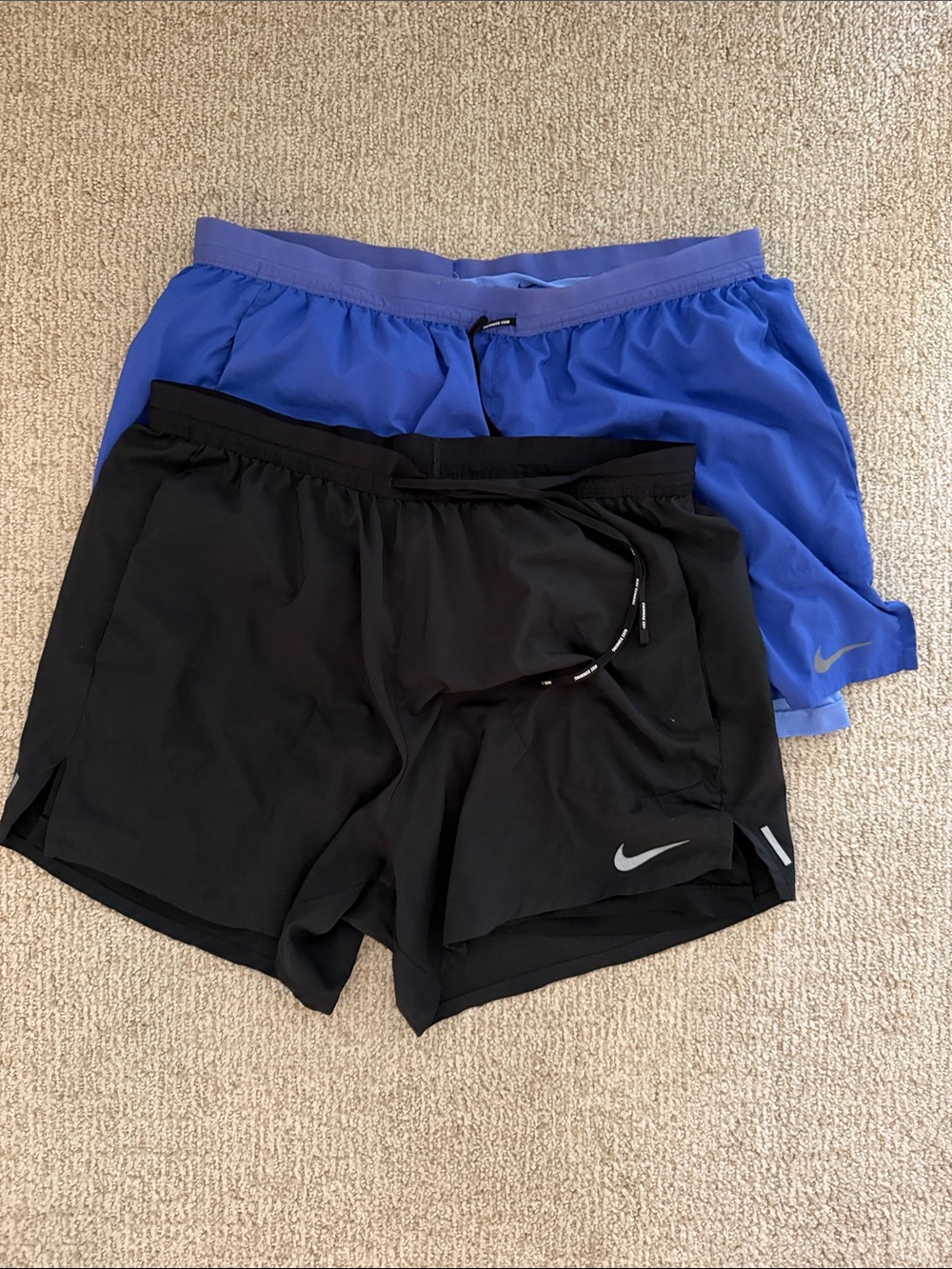 Nike Men’s Dri-FIT Running Shorts – Black and Blue Lined